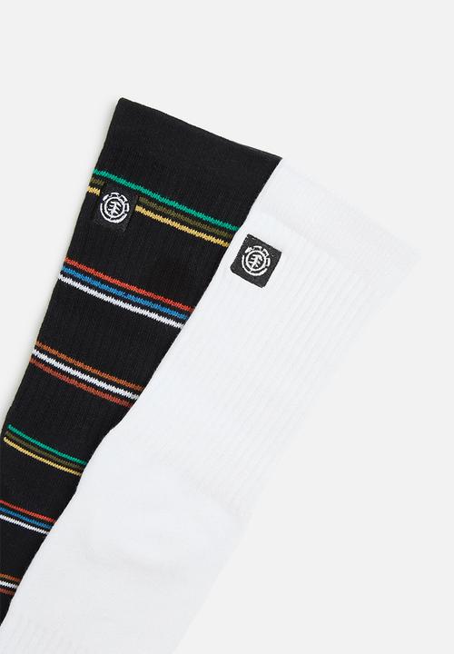 Element - 2 pack frontboarded sock - black & white