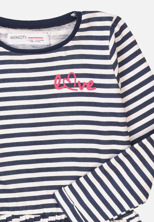 MINOTI - Stripe basic dress - black & white
