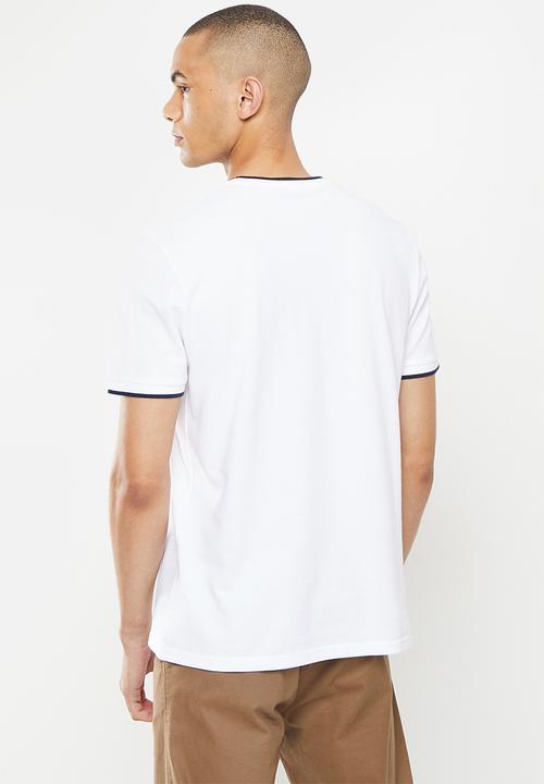 Ben Sherman - Pique crew white - white