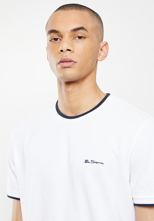 Ben Sherman - Pique crew white - white