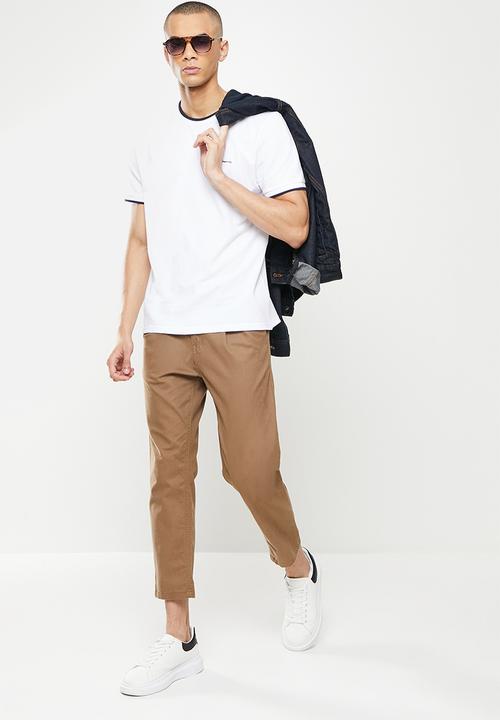 Ben Sherman - Pique crew white - white