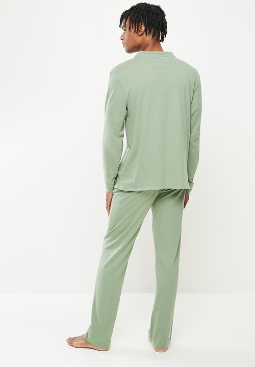 Brave Soul - Jamie long sleeve sleep set - sage