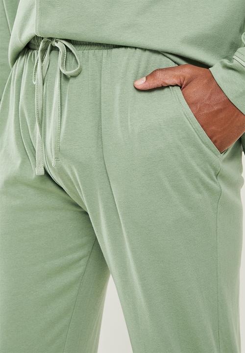 Brave Soul - Jamie long sleeve sleep set - sage