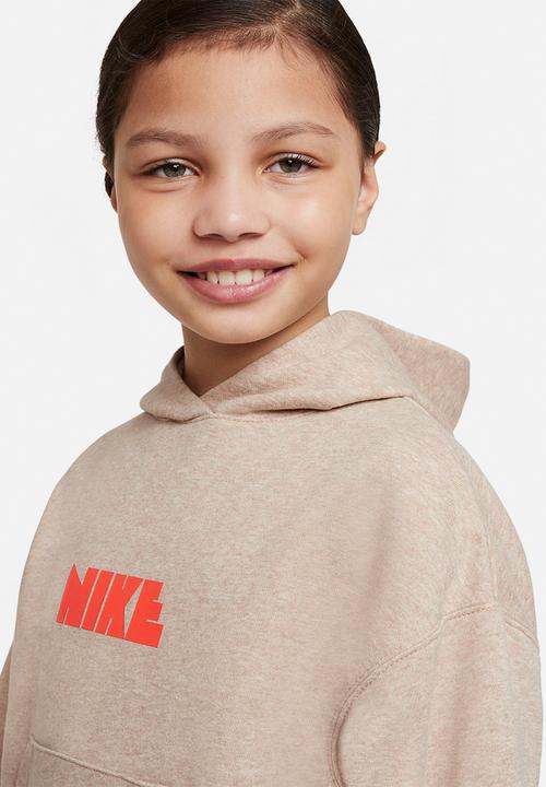 Nike - U nsw circa 50 flc po hoodie - hemp/htr/rush orange