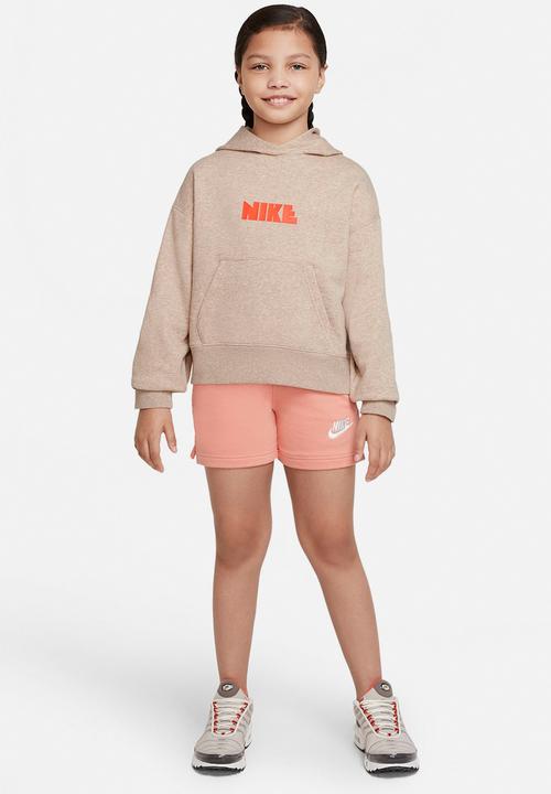 Nike - U nsw circa 50 flc po hoodie - hemp/htr/rush orange
