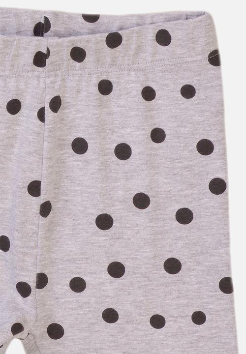 MINOTI - Baby girl polka dot basic legging - grey