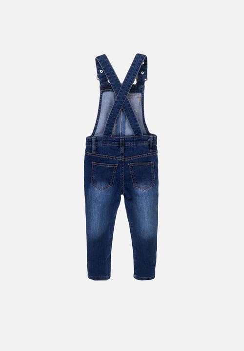 MINOTI - Washed denim dungaree - blue 