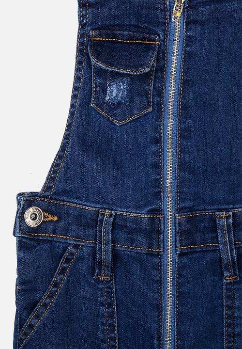 MINOTI - Washed denim dungaree - blue 