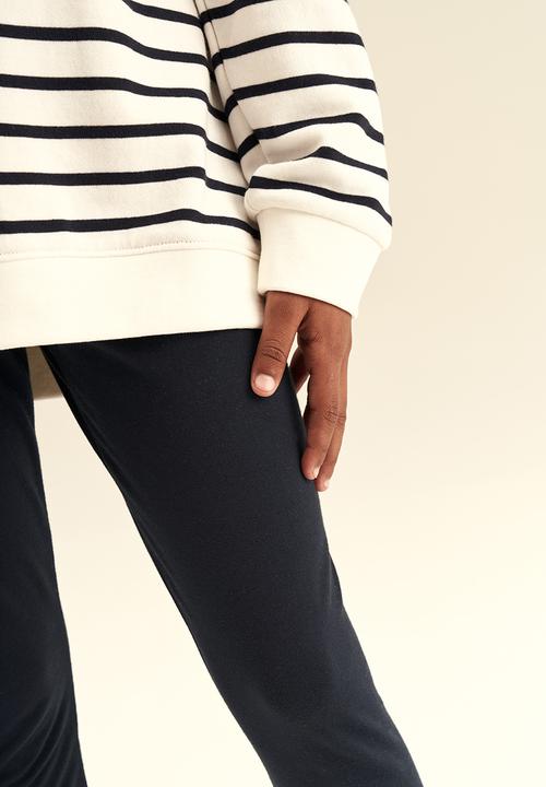 POLO - Girls striped crew neck sweater - off white