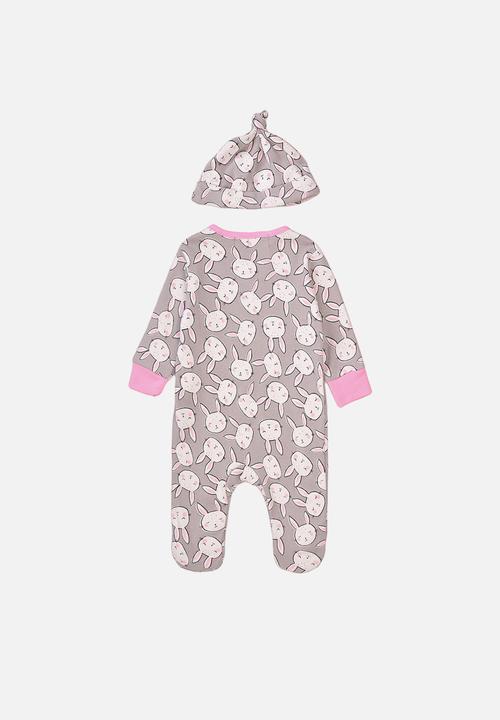 MINOTI - 2 Piece sleepsuit & hat set - grey 