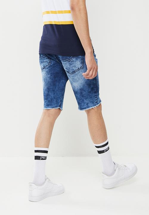 SOVIET - M loyal denim short - blue marble