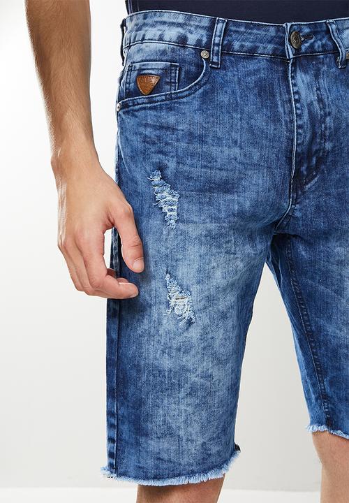 SOVIET - M loyal denim short - blue marble