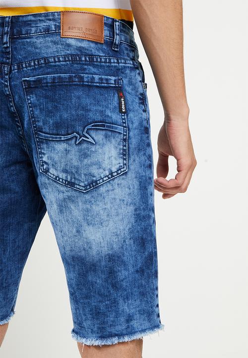 SOVIET - M loyal denim short - blue marble