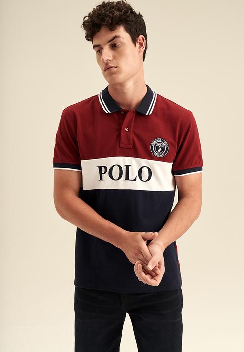 POLO - Mens colourblock short sleeve golfer - multi