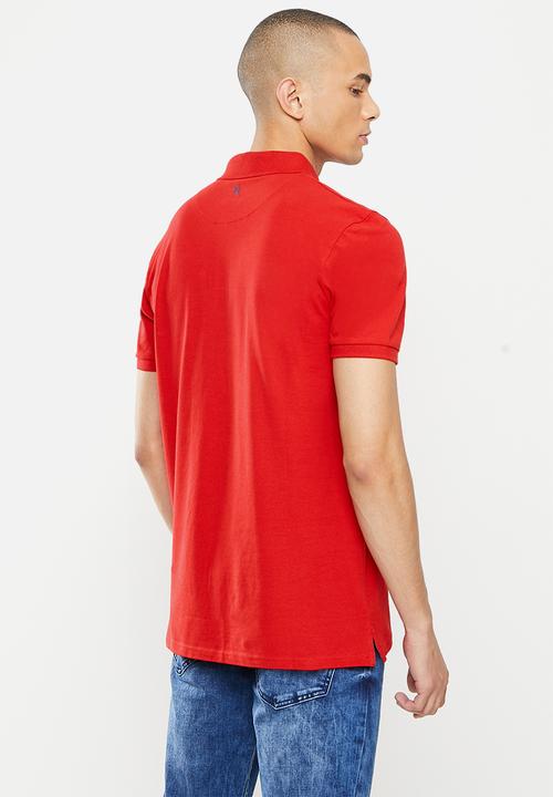 SOVIET - M strangway short sleeve pique golfer - red