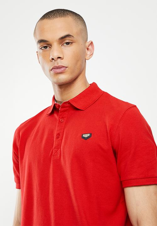 SOVIET - M strangway short sleeve pique golfer - red