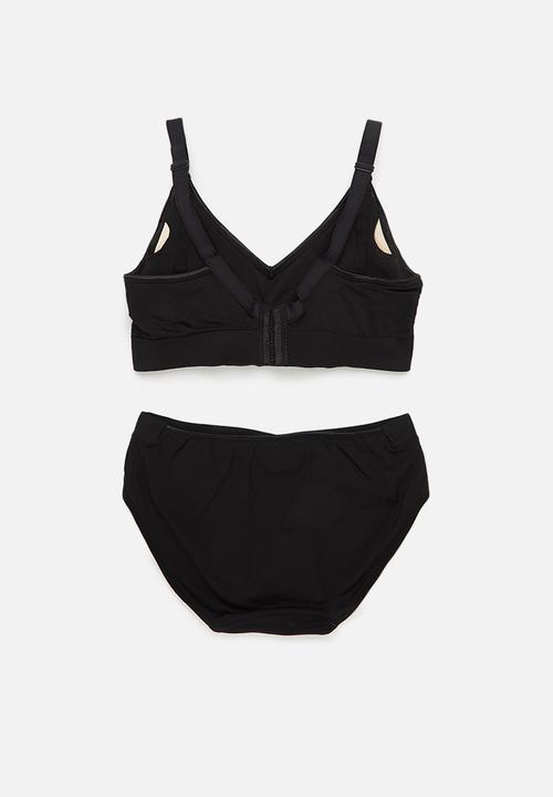 Maternity Mommy - Maternity Jenna bra and panty set - black