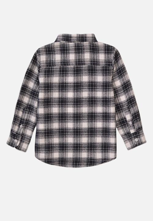 MINOTI - Checkered shirt - black & white 