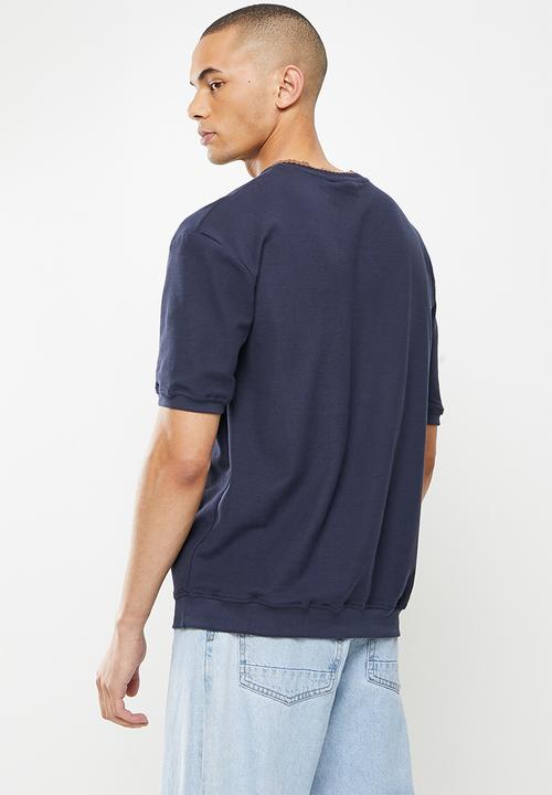 Jonathan D - Men's short sleeve pique crew neck T-shirt - navy