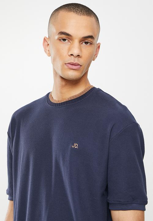 Jonathan D - Men's short sleeve pique crew neck T-shirt - navy