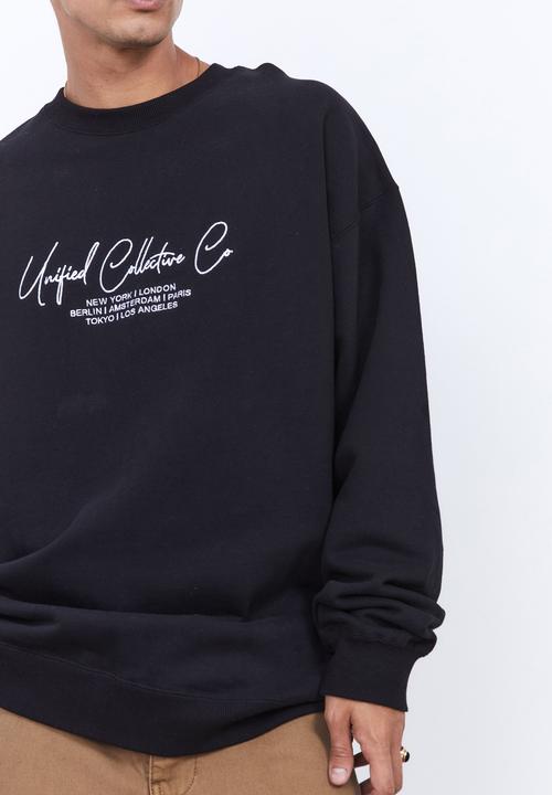 Factorie - Premium oversized graphic crew - black unified co