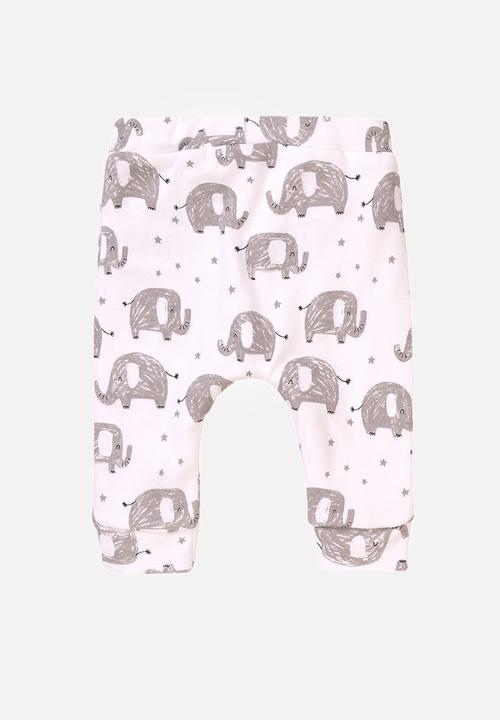 MINOTI - Baby cuff trousers - white & grey 