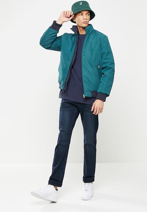 Jonathan D - Men's heavyweight zip through jacket - teal