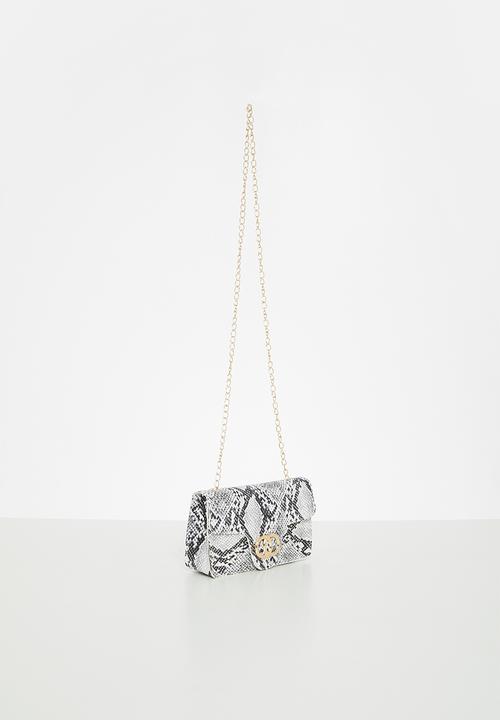 Superbalist - Snakeskin crossbody bag - grey & black
