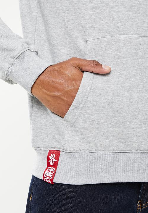 Alpha Industries - A.i block logo hoody - grey melange