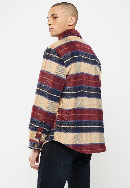 Jonathan D - Men's check heavyweight overshirt - red