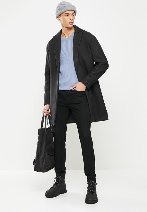 Jonathan D - Men's melton coat - charcoal