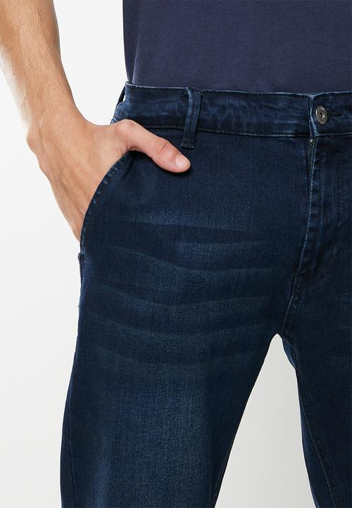 Jonathan D - Men's denim jeans with side entry pockets - blue/black