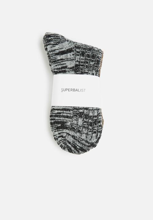 Superbalist - Cozy knit sock 2pk - grey & brown