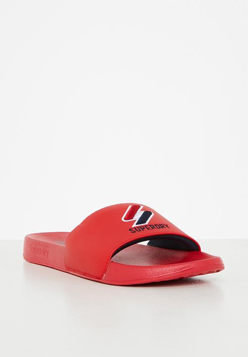 Superdry. - Core pool slide - varsity red