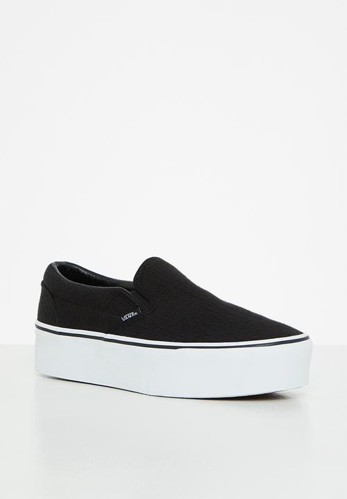 Vans - Ua classic slip-on stackform - (rib knit) black/true white