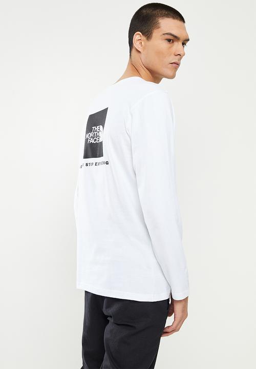 The North Face - M long sleeve red box tee - white