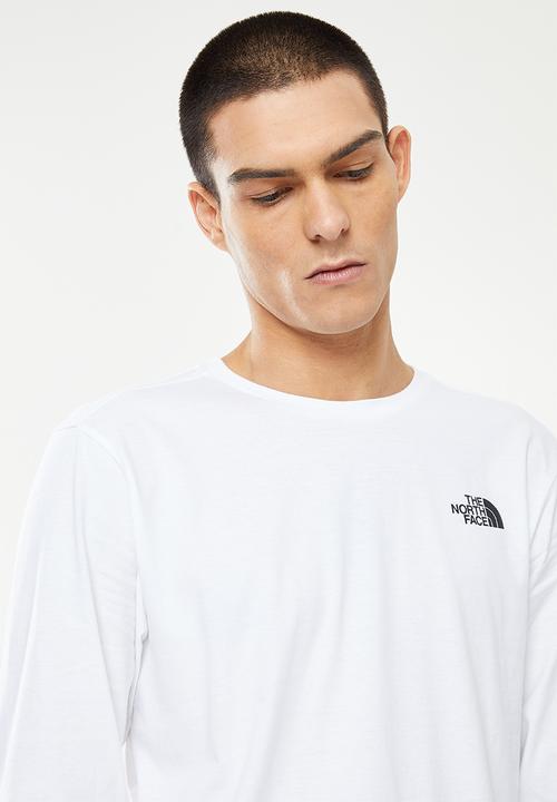 The North Face - M long sleeve red box tee - white