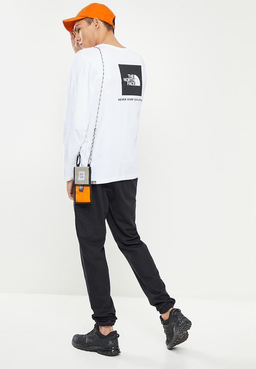 The North Face - M long sleeve red box tee - white