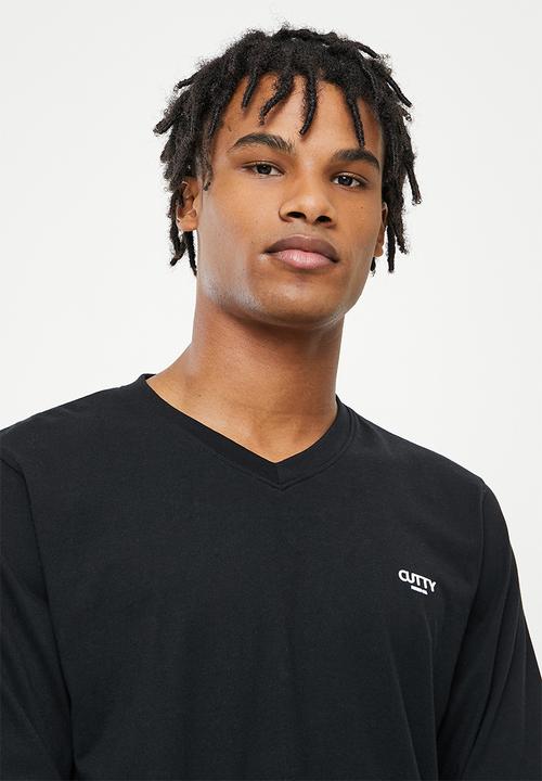 Cutty - Cali V Neck long sleeve T-shirt - Black