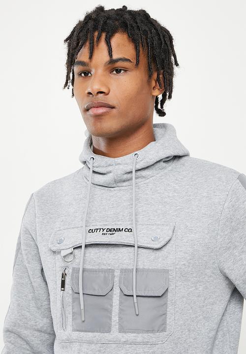 Cutty - Perez Utility Hooded Sweatshirt - Grey