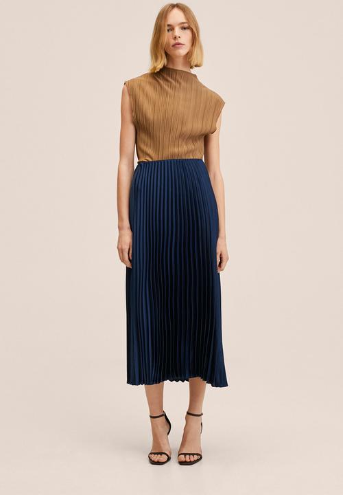 MANGO - Skirt plisado - navy