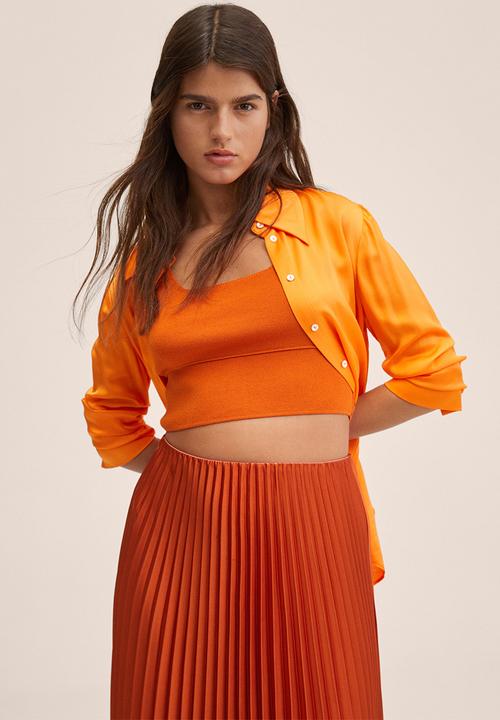 MANGO - Skirt plisado - orange