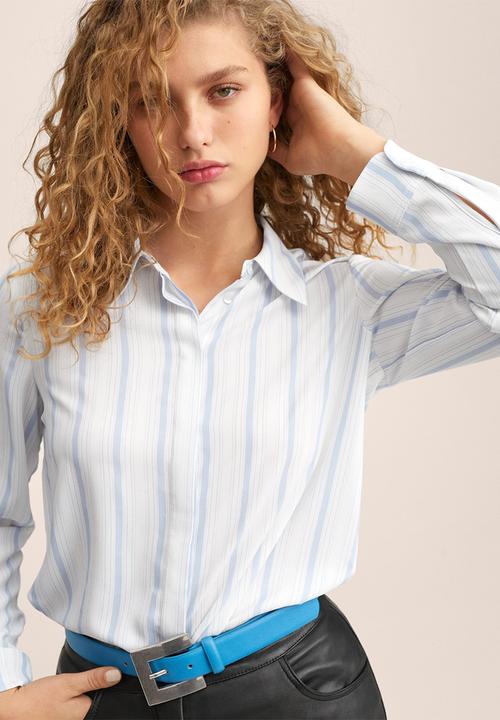 MANGO - Shirt basic - light pastel blue