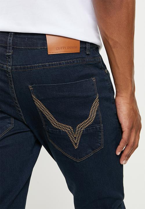 Cutty - Lyle Skinny Knitted Coated Denim Jean - Blue