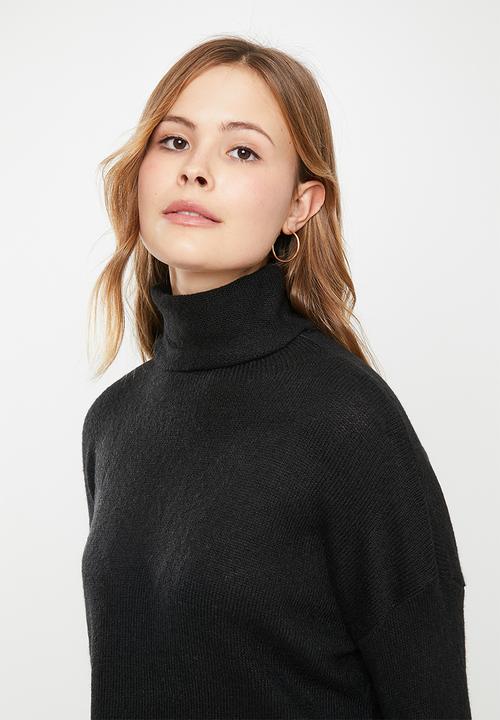 Cotton On - Soft touch tunic roll neck - black