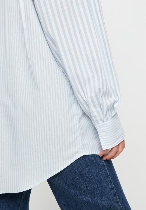 Cotton On - Dad shirt - hayley spliced stripe powder blue