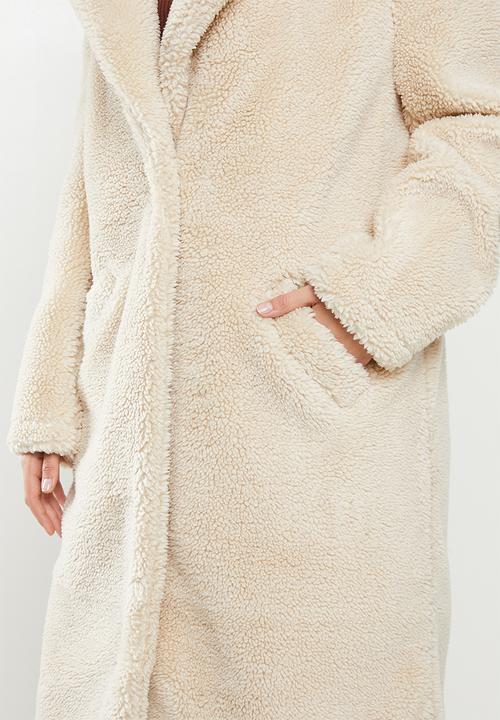 Cotton On - Longline teddy coat - cream