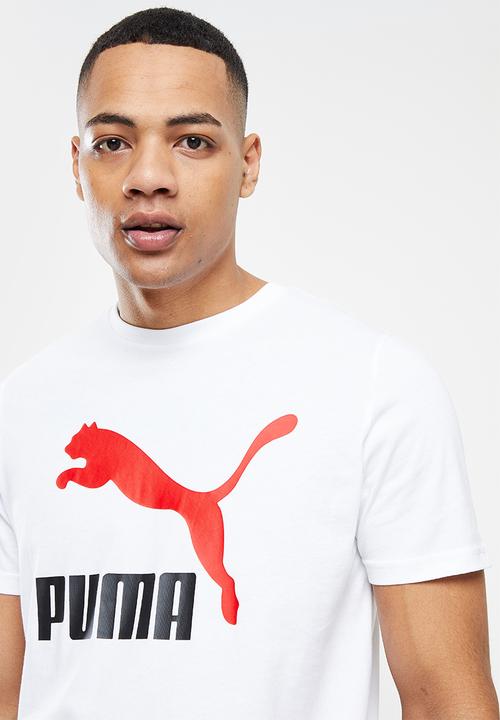 PUMA - Classics logo interest tee - puma white/red