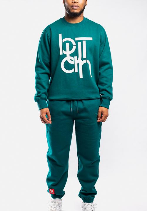 Butan - Classic connections crewneck sweater - dark teal