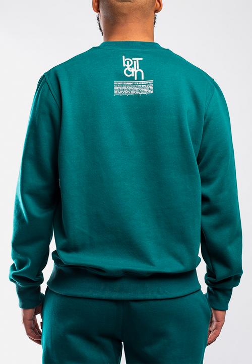 Butan - Classic connections crewneck sweater - dark teal